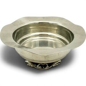 Vintage Handmade Pewter Shirley Williamsburg VA Footed Bowl Catchall